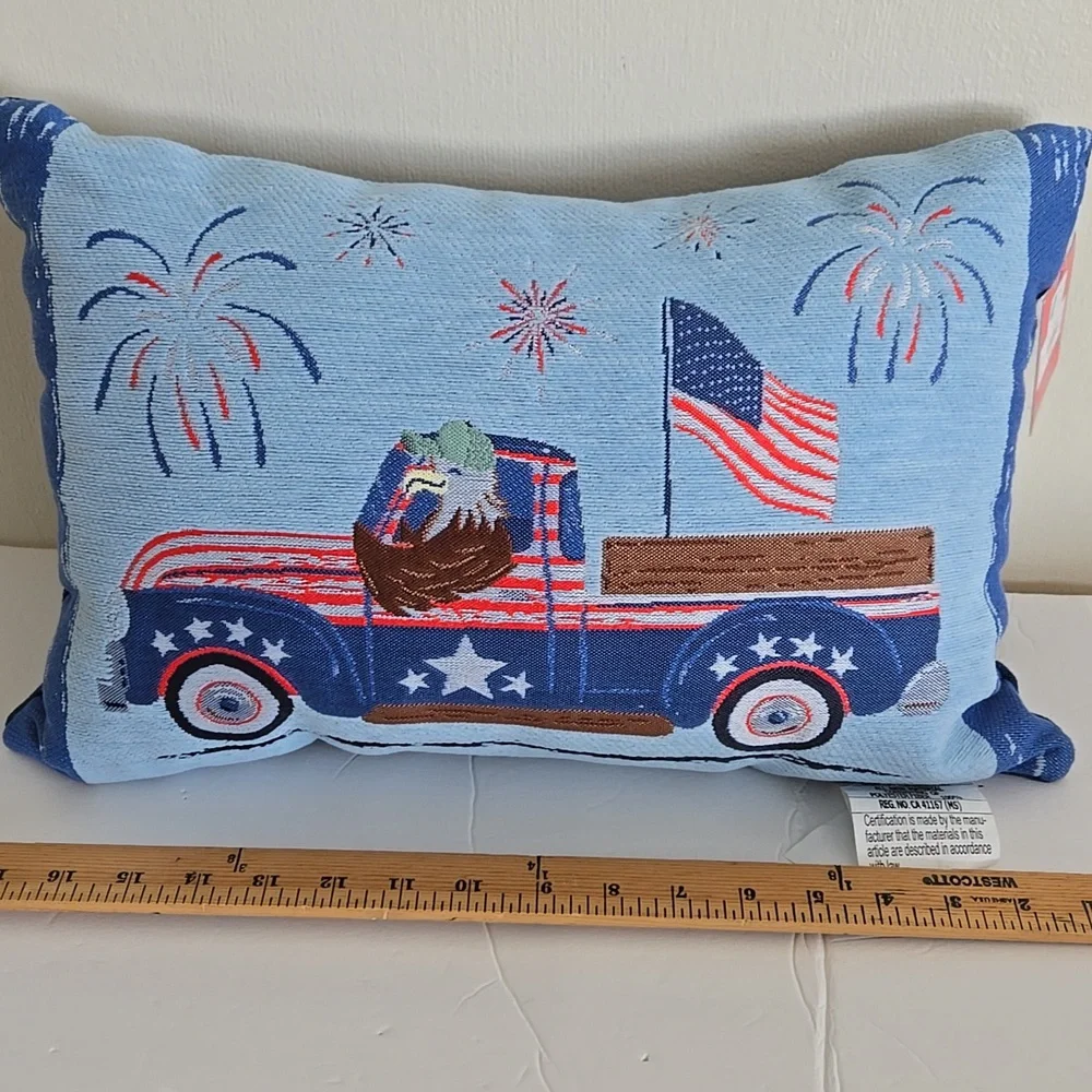 Tapestry Red And Blue Truch And Firewoks With 🇺🇲